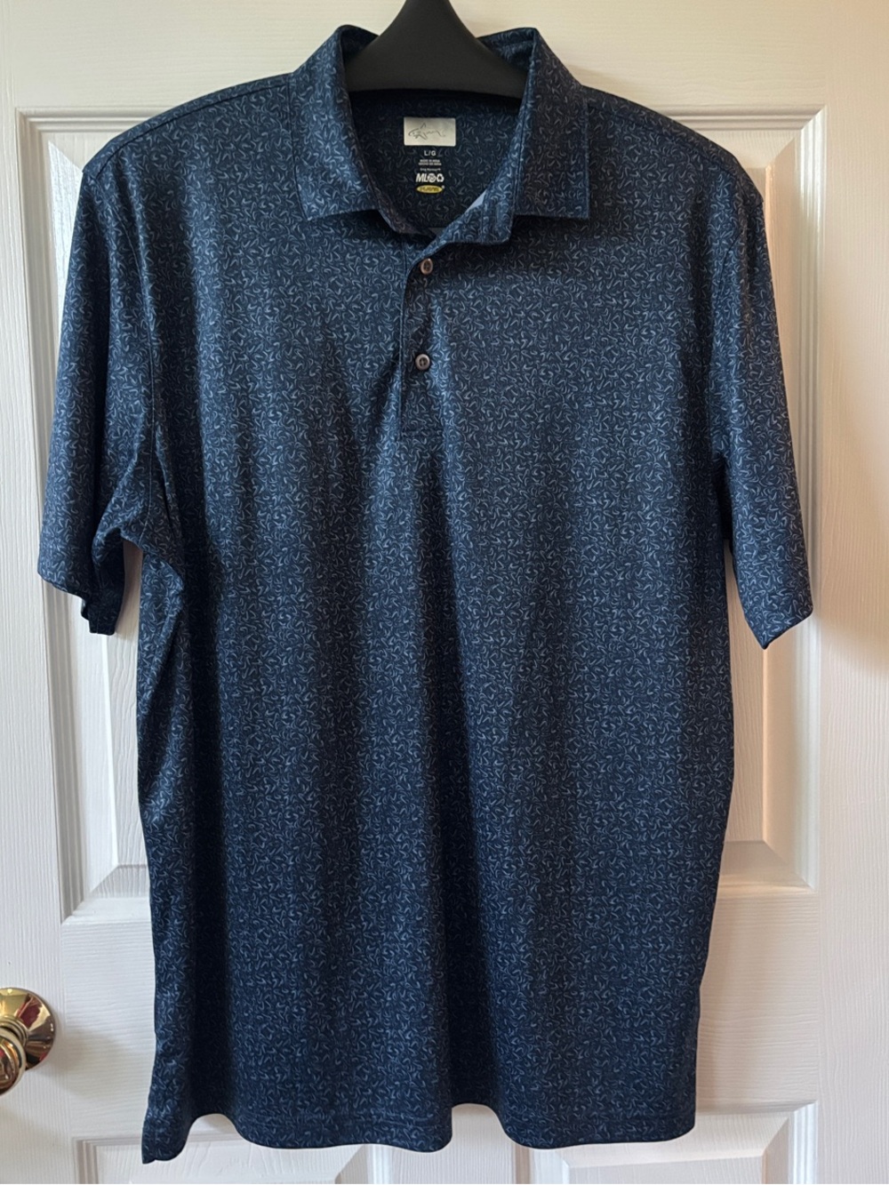 Greg Norman Navy Golf Polo- Large-Like New Condition